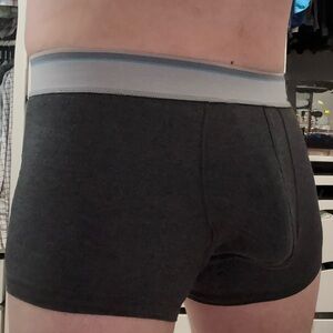 Mack Weldon Black Boxer Briefs with Light Blue Waistband
